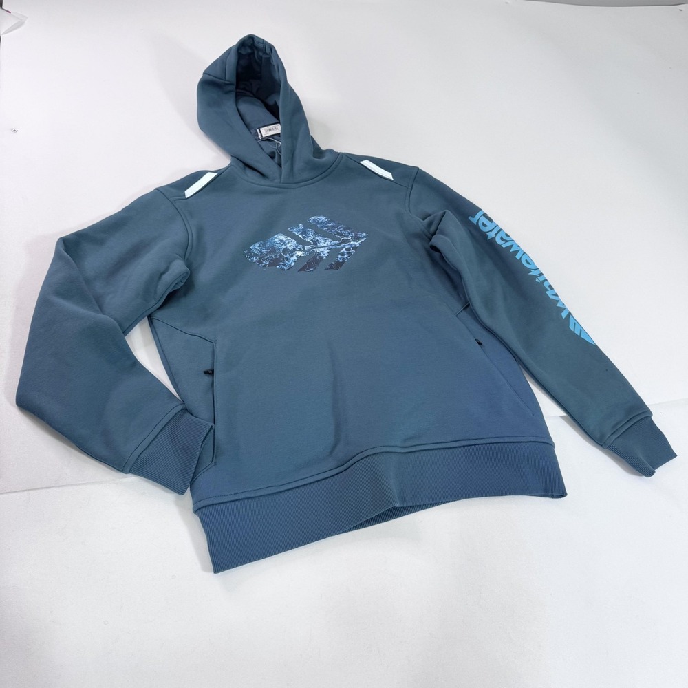 Whitewater Hoodie Mens Medium Buoy Water Resistant Fishing Hoodie Blue Pullover
